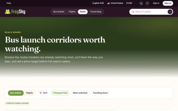 FrogSky — deals board / sub-page